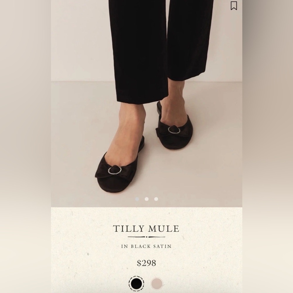 Doen Tilly Mule -  Black Satin Women's Shoes